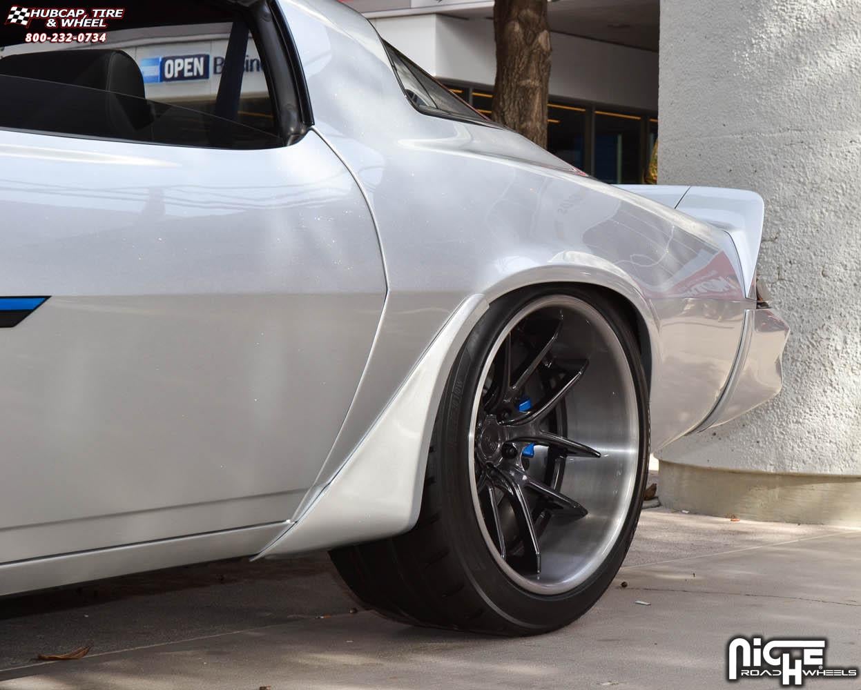 vehicle gallery/chevrolet camaro ss niche targa Brushed-Matte DDT Face | Matte Black Windows | Brushed Gloss DDT Lip wheels and rims