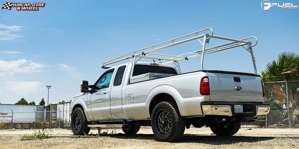 vehicle gallery/ford f 250 super duty fuel triton d581 20X9  Black & Milled wheels and rims