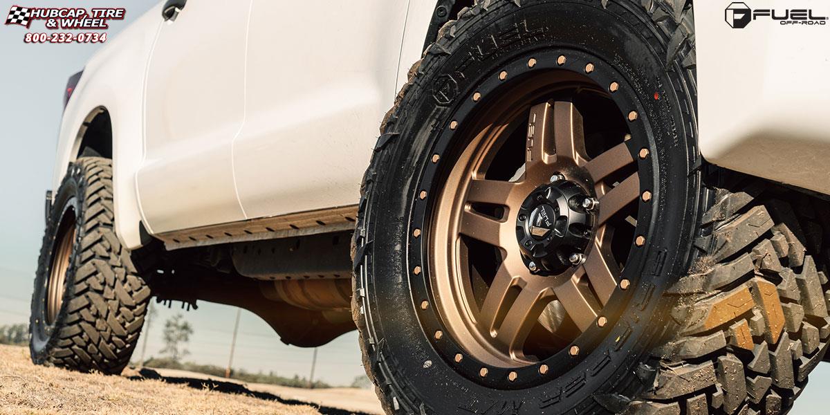 vehicle gallery/toyota tundra fuel anza d583 20X9  Matte Bronze w/ Black Ring wheels and rims