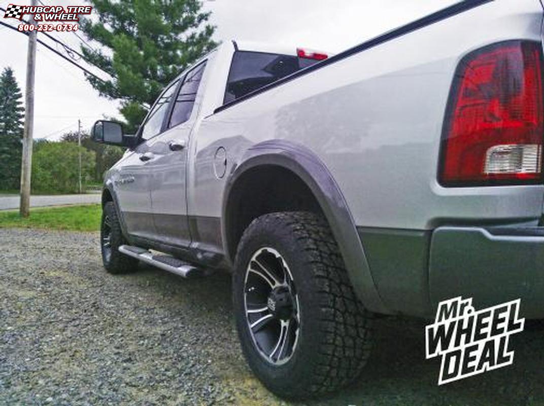 vehicle gallery/2010 dodge ram 1500 xd series xd801 crank  Matte Black Machined wheels and rims