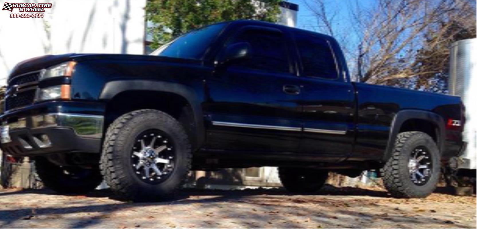 vehicle gallery/chevrolet silverado 1500 xd series xd798 addict  Matte Black Machined wheels and rims