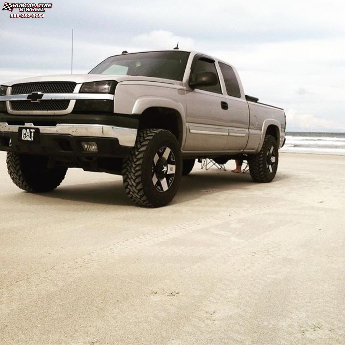 vehicle gallery/chevrolet silverado 1500 xd series xd775 rockstar x  Matte Black Machined wheels and rims