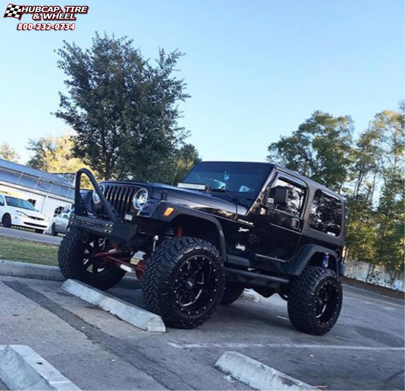 vehicle gallery/jeep wrangler moto metal mo962  Gloss Black & Milled wheels and rims
