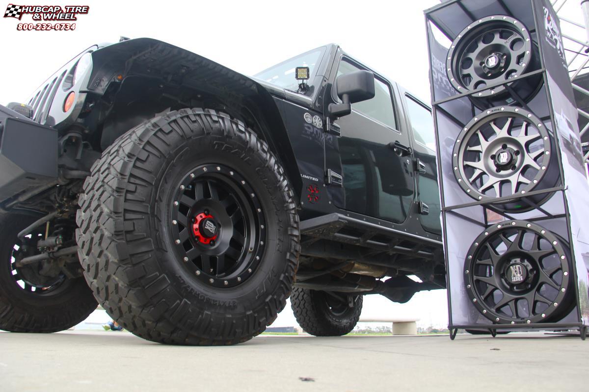 vehicle gallery/jeep wrangler xd series xd128 machete x  Satin Black wheels and rims