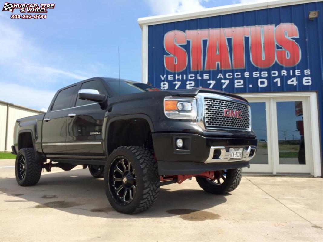 vehicle gallery/gmc sierra 1500 xd series xd806 bomb x  Gloss Black Milled wheels and rims