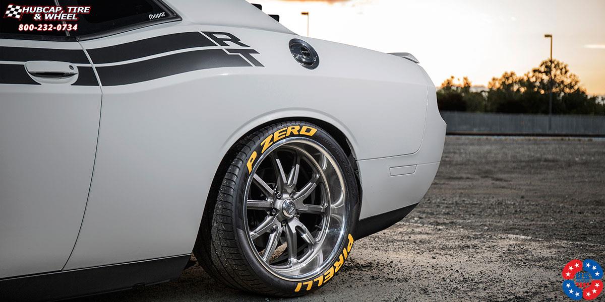 vehicle gallery/dodge challenger us mags rambler u111 20X9  Textured Gray w/ Diamond Cut Lip wheels and rims