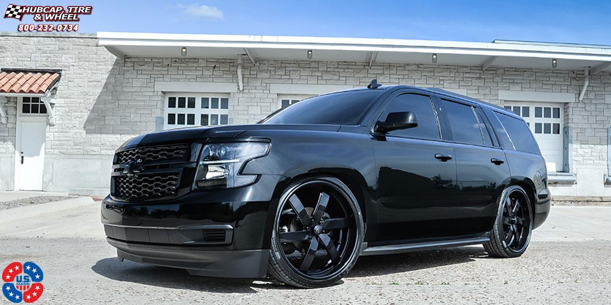 vehicle gallery/chevrolet tahoe us mags torque 6 u462 26X10  Gloss Black wheels and rims