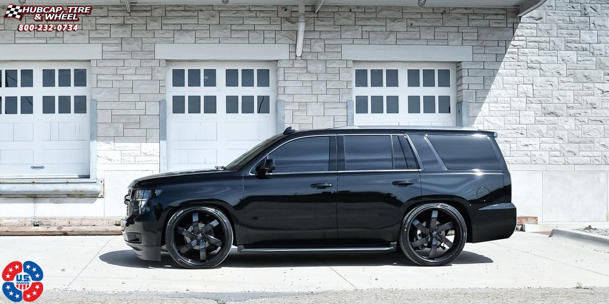 vehicle gallery/chevrolet tahoe us mags torque 6 u462 26X10  Gloss Black wheels and rims