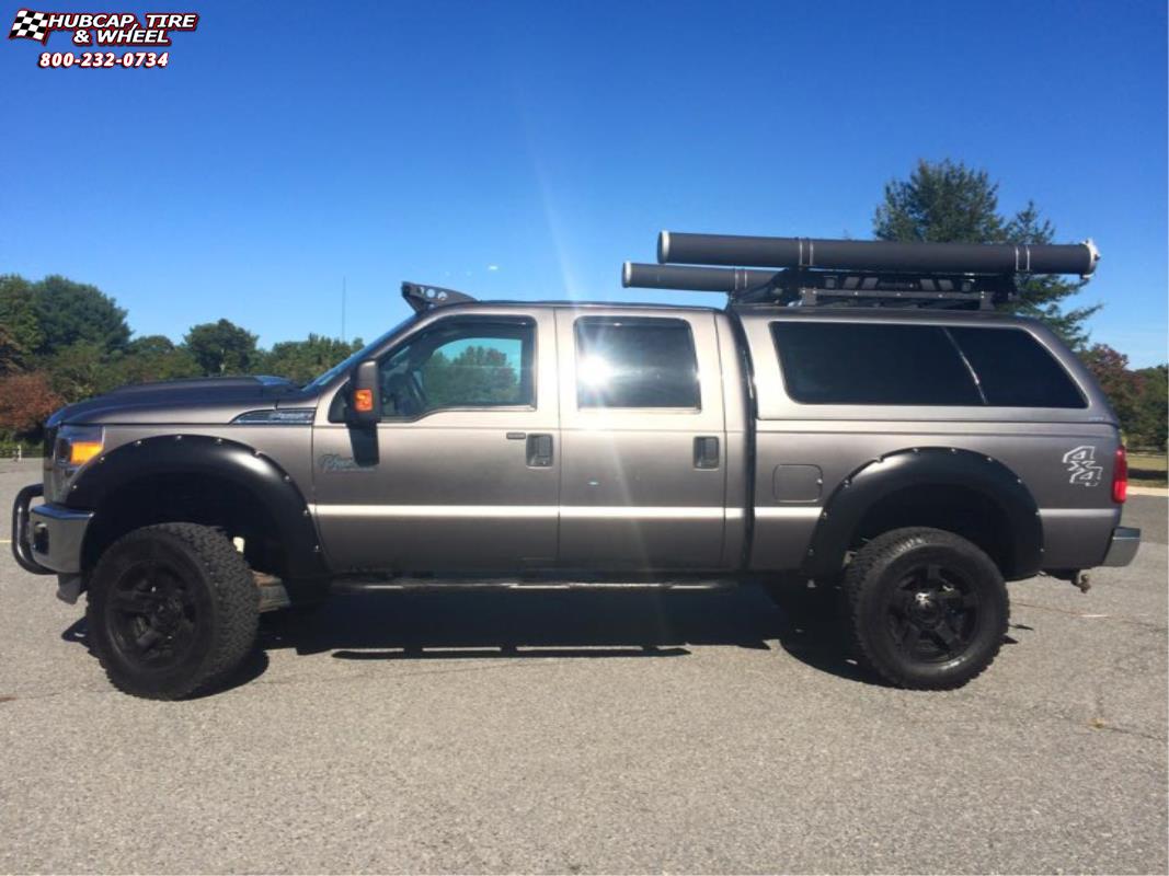 vehicle gallery/ford f 150 xd series xd811 rockstar 2  Satin Black and Black Inserts wheels and rims