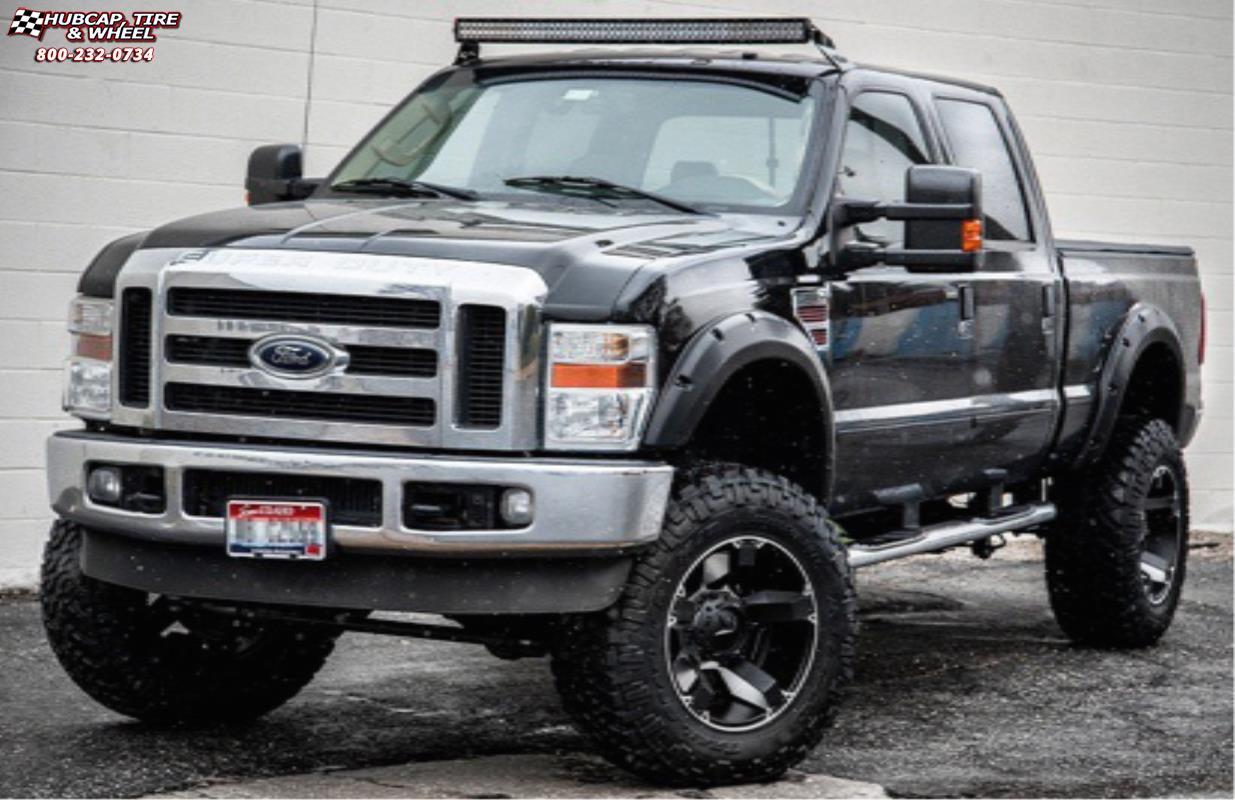 vehicle gallery/ford f 250 xd series xd811 rockstar 2  Black Machined Black Inserts wheels and rims