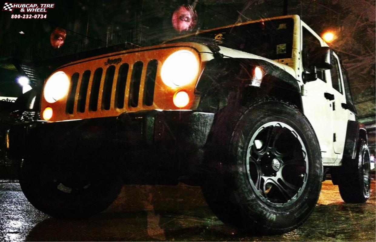vehicle gallery/jeep wrangler xd series xd801 crank  Matte Black wheels and rims