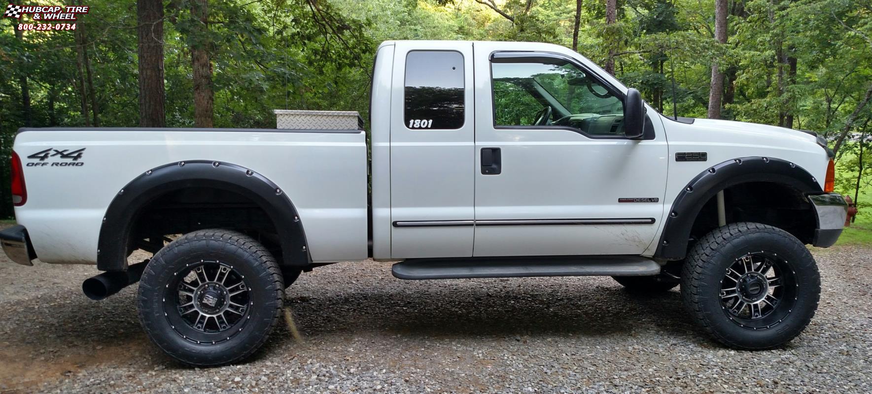 vehicle gallery/2000 ford f 250 xd series xd809 riot 20x10  Matte Black Machined wheels and rims