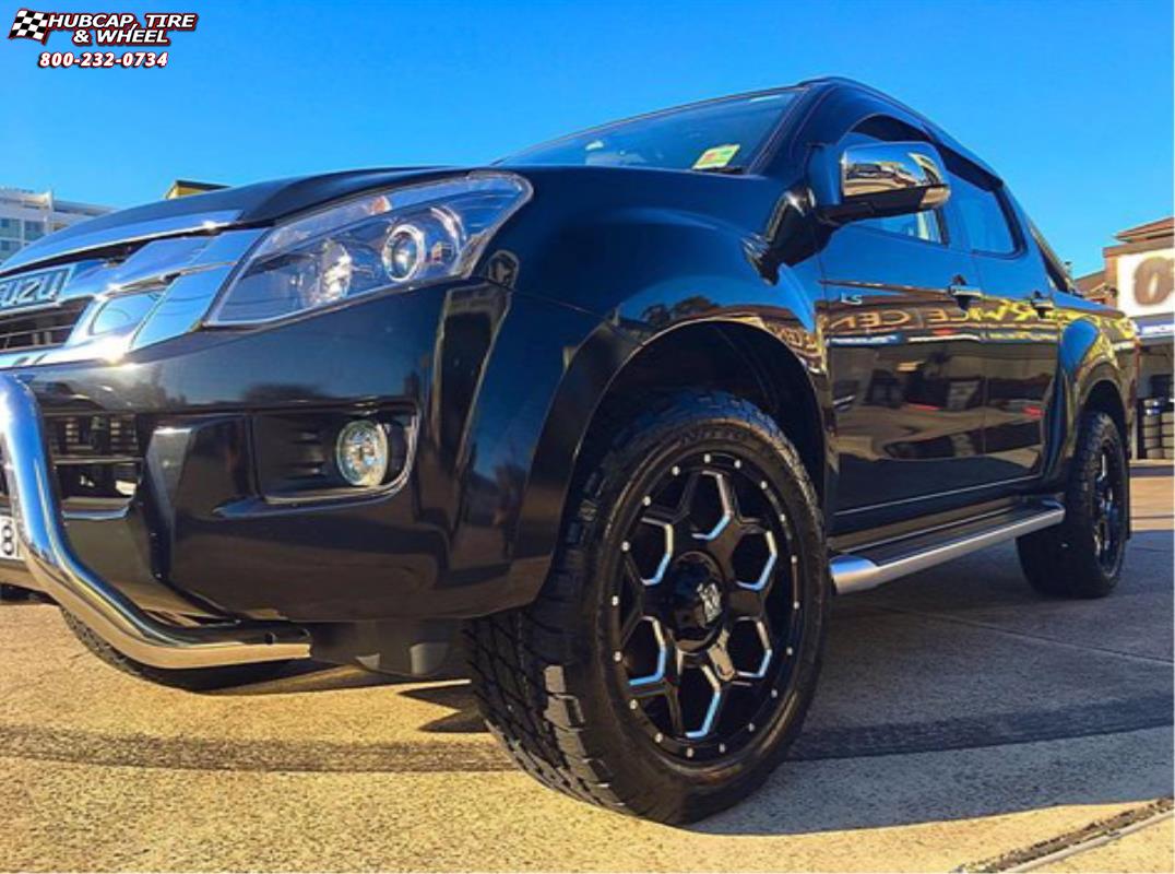 vehicle gallery/isuzu mu xd series xd813 battalion  Gloss Black Milled wheels and rims