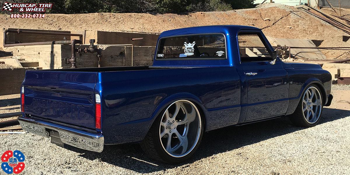 vehicle gallery/chevrolet c10 us mags el rey u459 22X9  Matte Silver Texture | Polished Lip wheels and rims