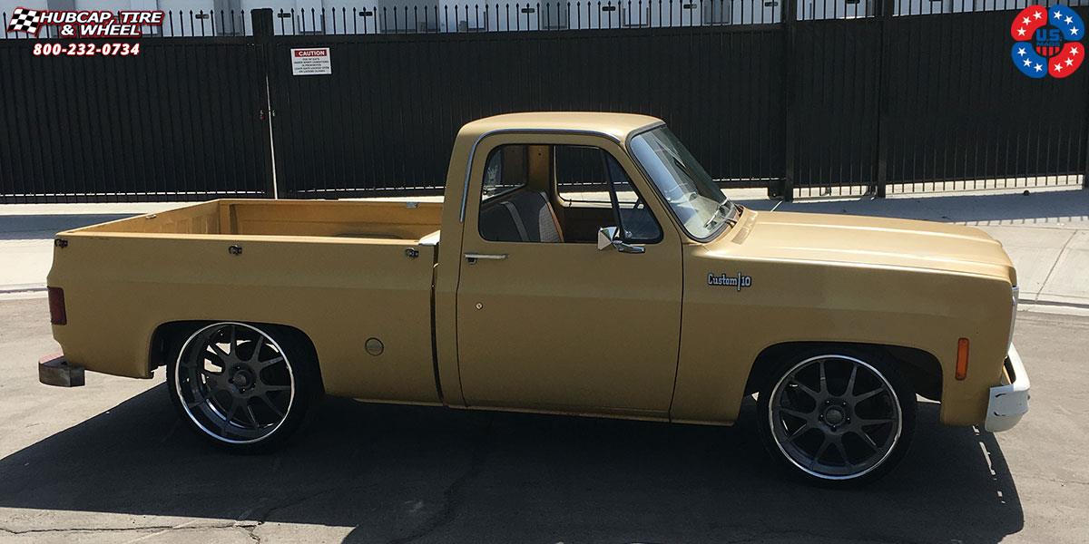 vehicle gallery/chevrolet c10 us mags pt.1 u701 22X9  Matte Gunmetal | Polished wheels and rims