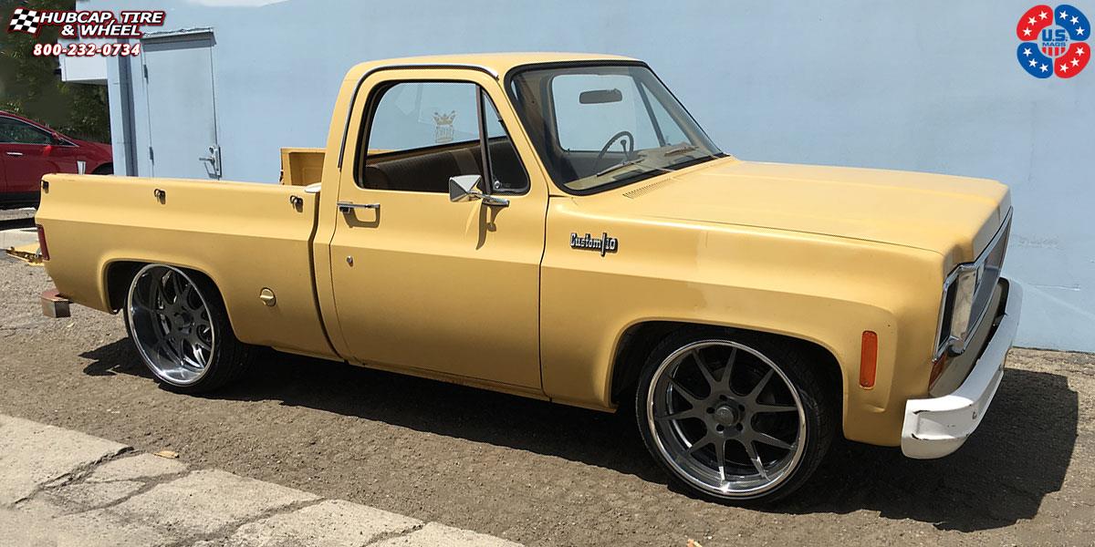 vehicle gallery/chevrolet c10 us mags pt.1 u701 22X9  Matte Gunmetal | Polished wheels and rims