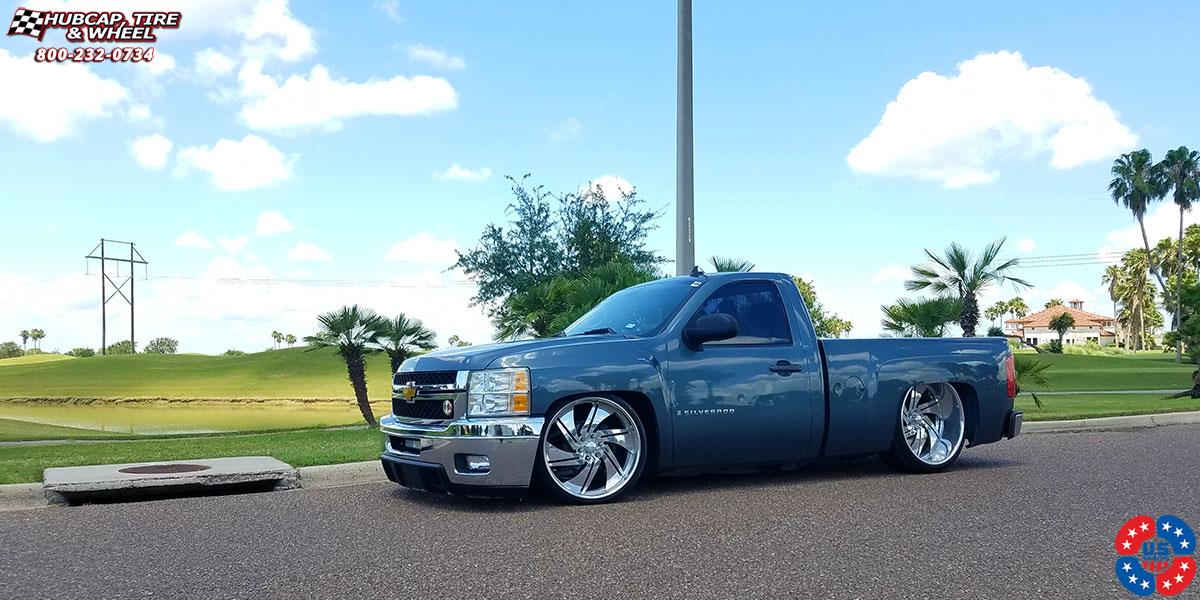 vehicle gallery/chevrolet silverado us mags phantom 6 u466 24X9  Polished wheels and rims