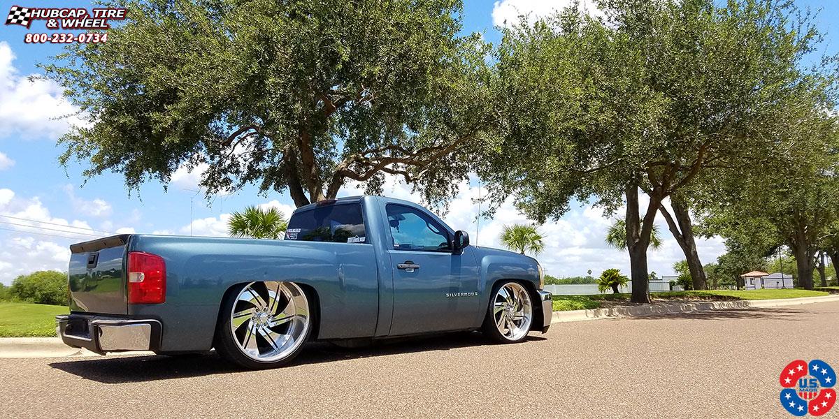vehicle gallery/chevrolet silverado us mags phantom 6 u466 24X9  Polished wheels and rims