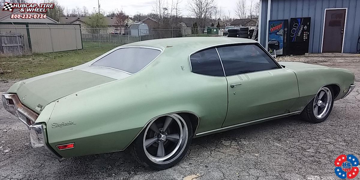 vehicle gallery/buick skylark us mags standard u102 18X8  Textured Gray w/ Diamond Cut Lip wheels and rims