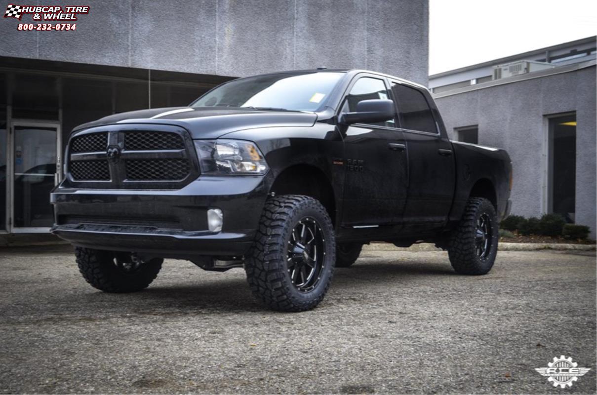 vehicle gallery/ram 1500 moto metal mo962  Gloss Black & Milled wheels and rims