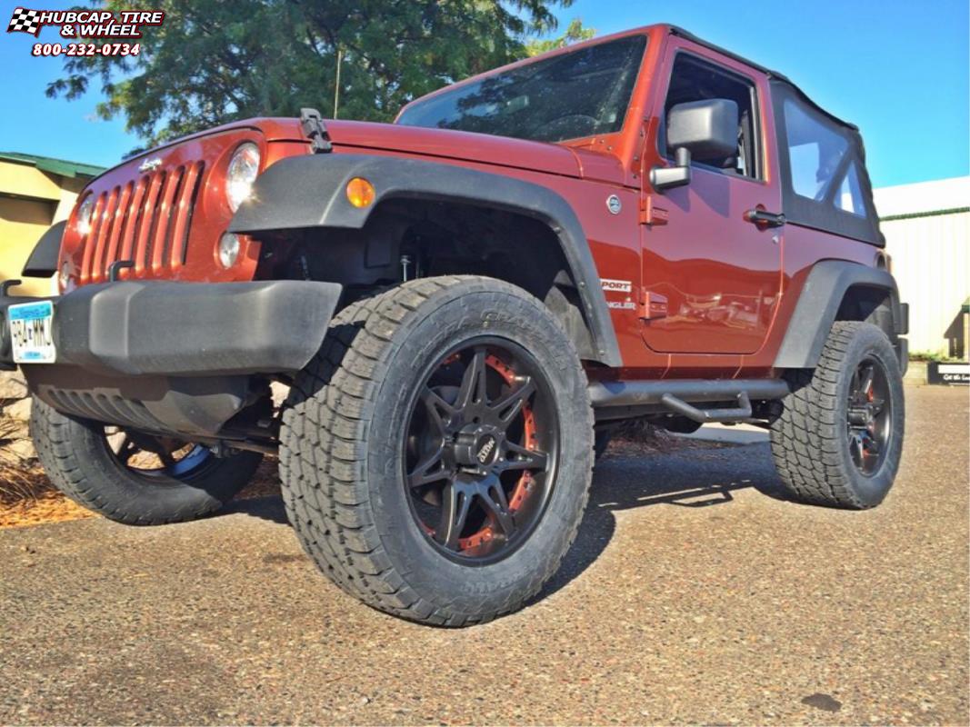 vehicle gallery/jeep wrangler moto metal mo961  Satin Black Orange Insert wheels and rims