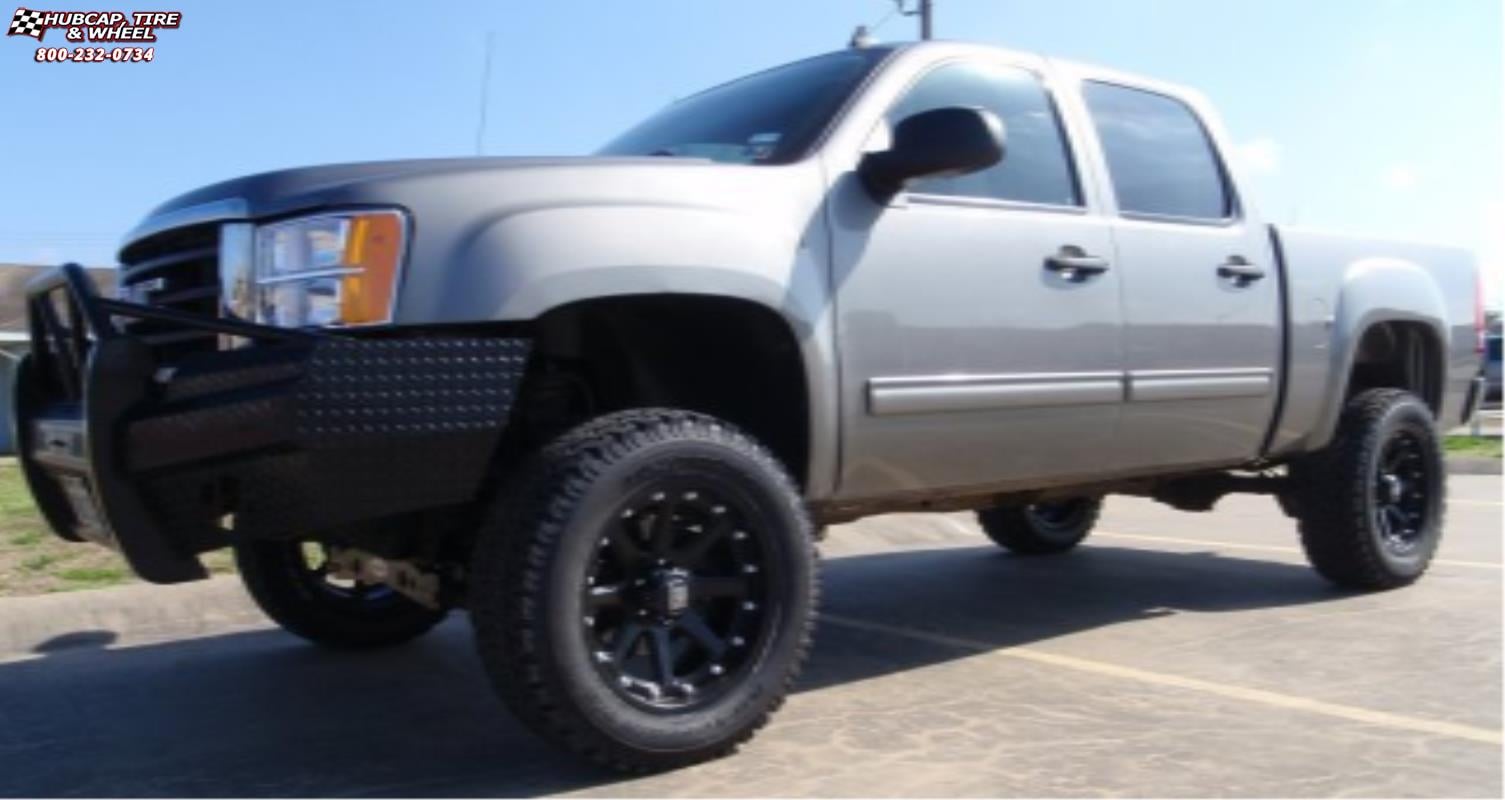 vehicle gallery/gmc sierra 1500 xd series xd798 addict  Matte Black wheels and rims