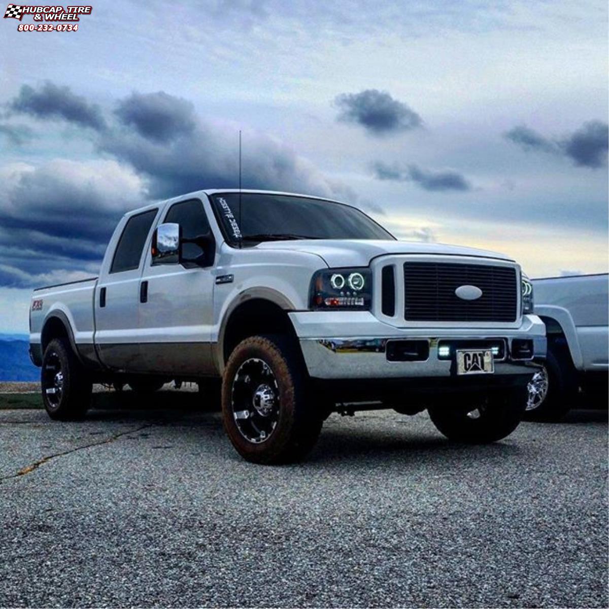 vehicle gallery/ford f 250 xd series xd797 spy x  Gloss Black Machined wheels and rims