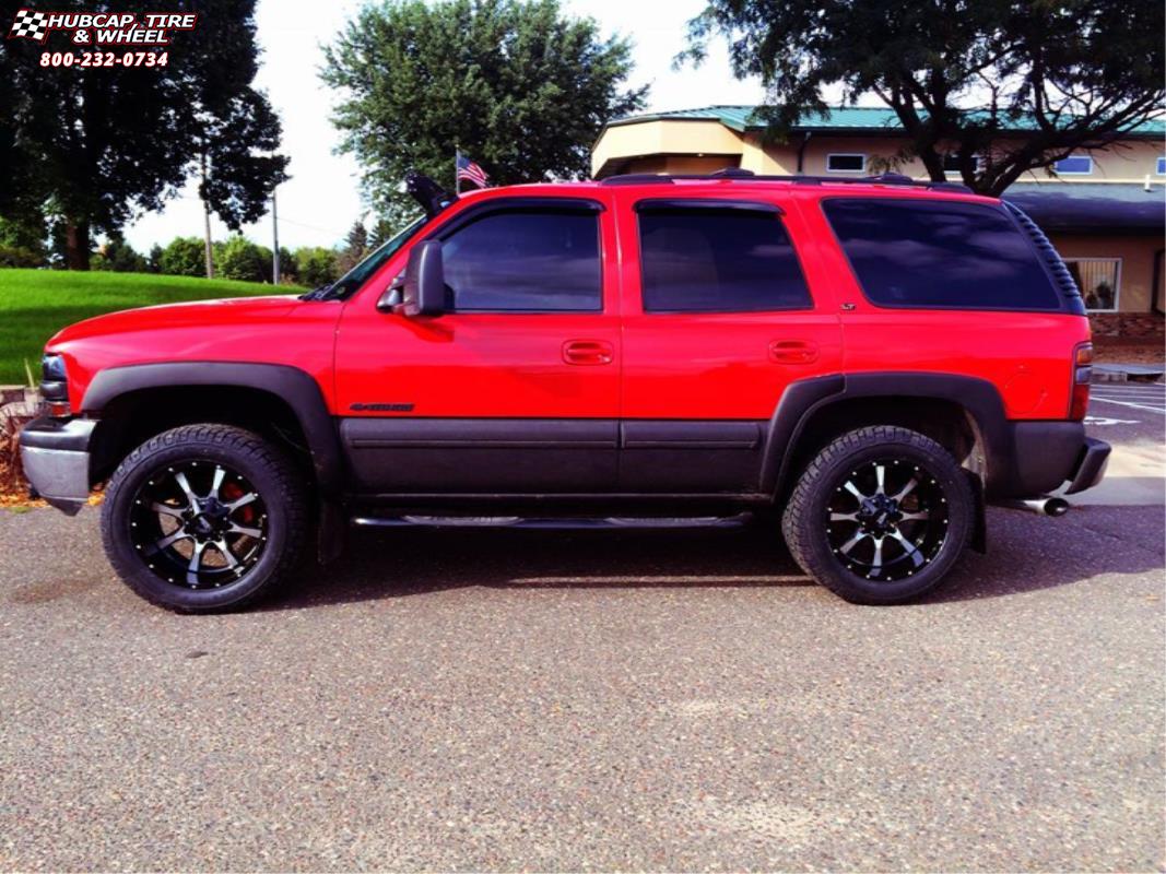 vehicle gallery/chevrolet tahoe moto metal mo970  Gloss Black Machined Face wheels and rims