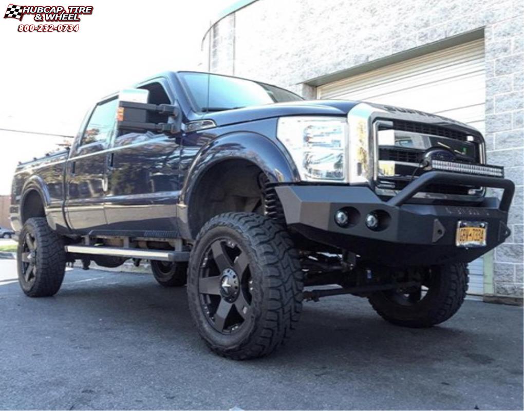 vehicle gallery/ford f 250 xd series xd775 rockstar x  Matte Black wheels and rims
