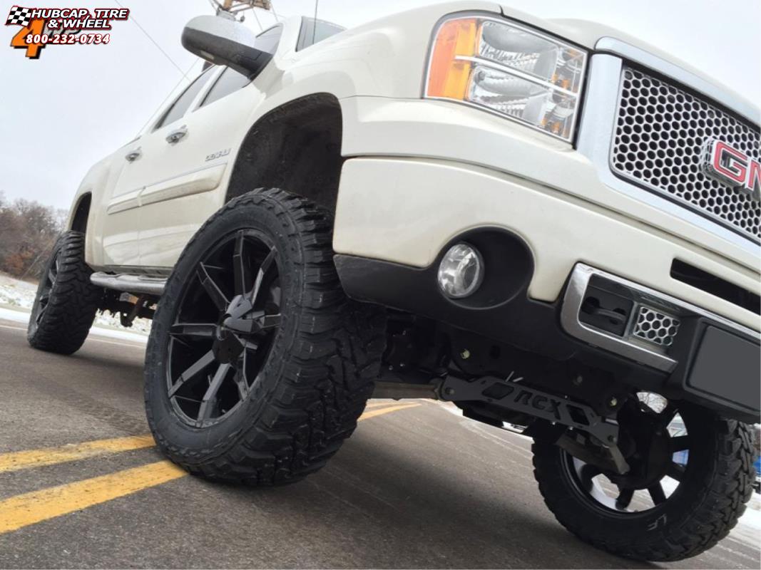 vehicle gallery/gmc sierra 2500 xd series km651 slide  Gloss Black wheels and rims