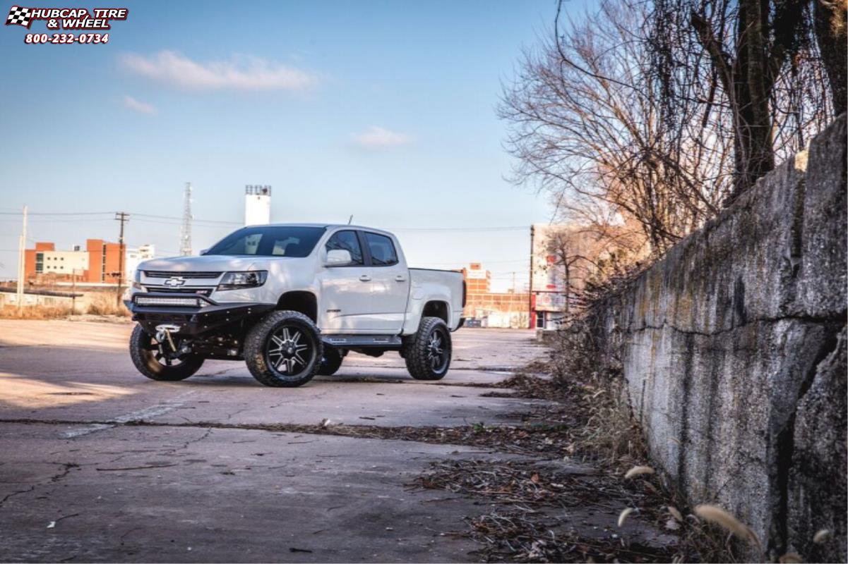 vehicle gallery/chevrolet colorado xd series xd823 trap  Satin Black Machined wheels and rims