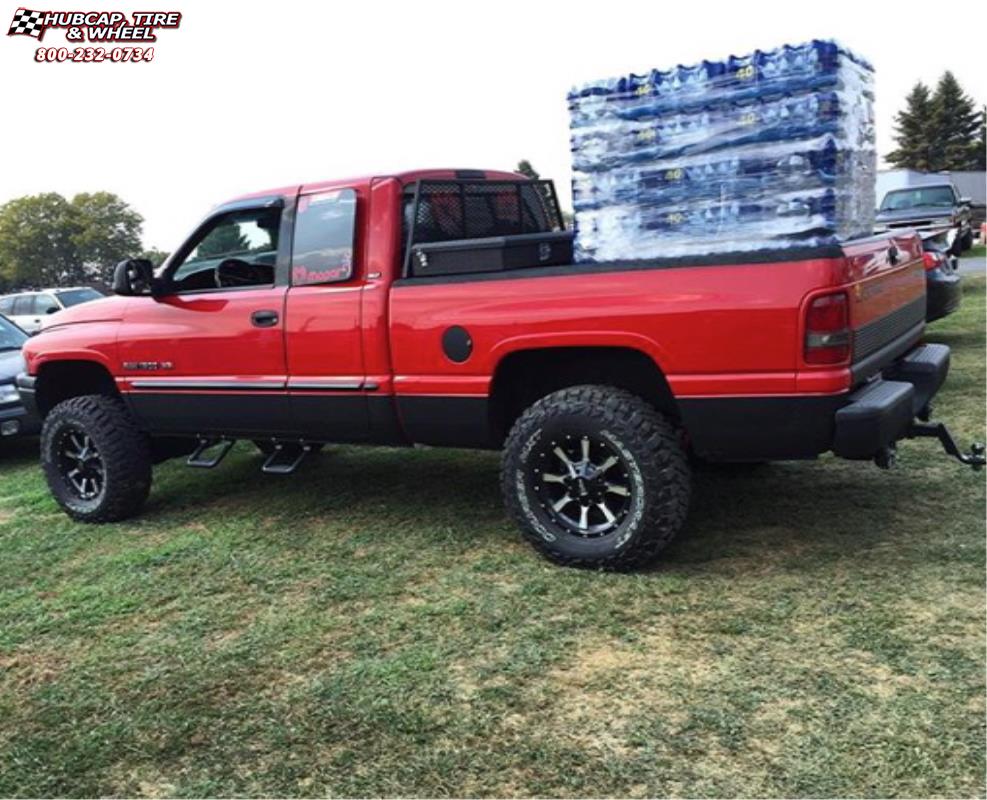 vehicle gallery/ram 1500 moto metal mo970  Gloss Black Machined Face wheels and rims