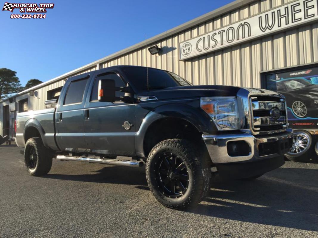 vehicle gallery/ford f 350 moto metal mo962  Gloss Black & Milled wheels and rims