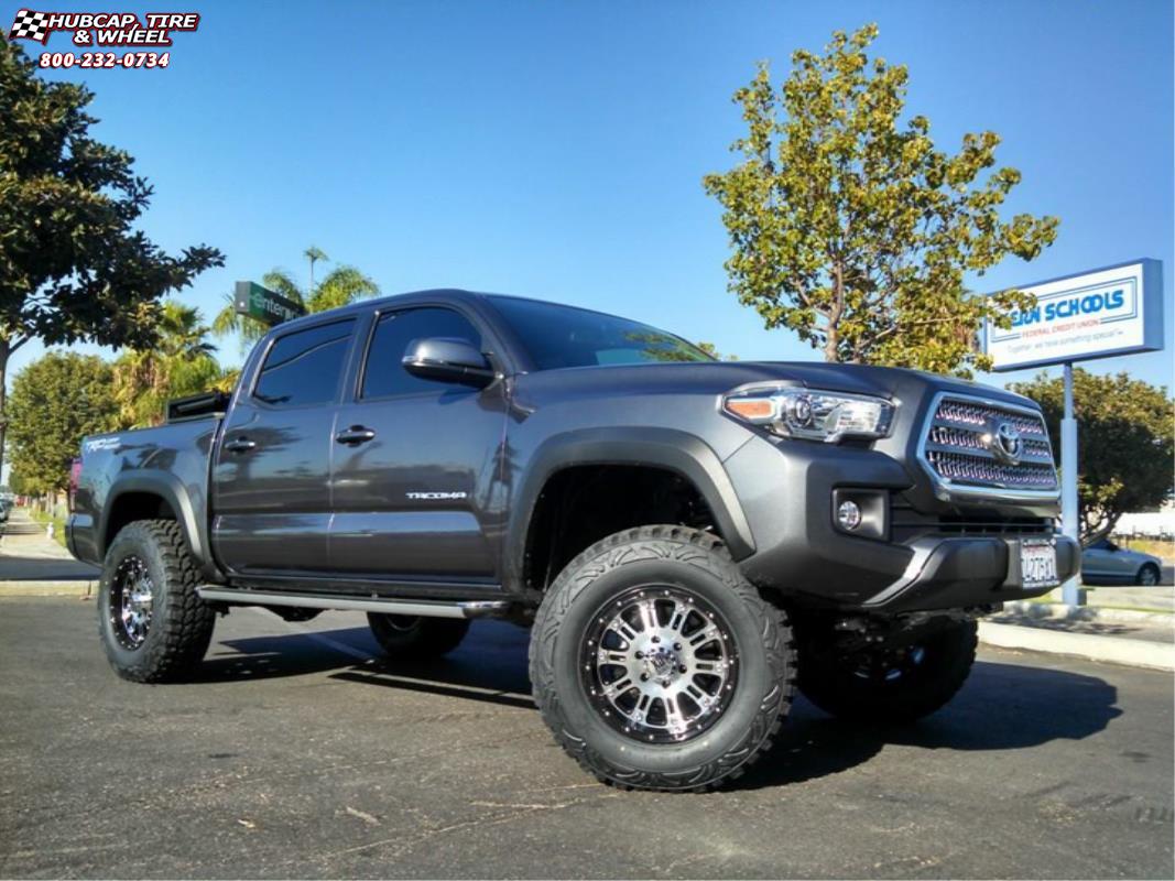 vehicle gallery/2017 toyota tacoma xd series xd795 hoss x  Gloss Black Machined wheels and rims