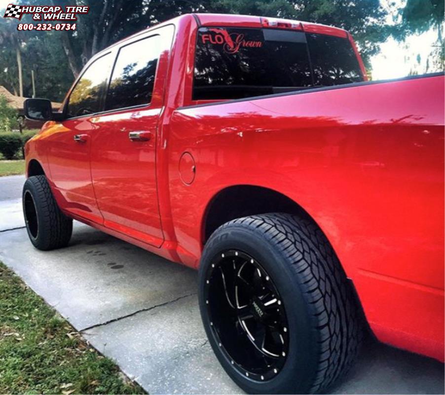 vehicle gallery/ram 1500 moto metal mo962  Gloss Black & Milled wheels and rims