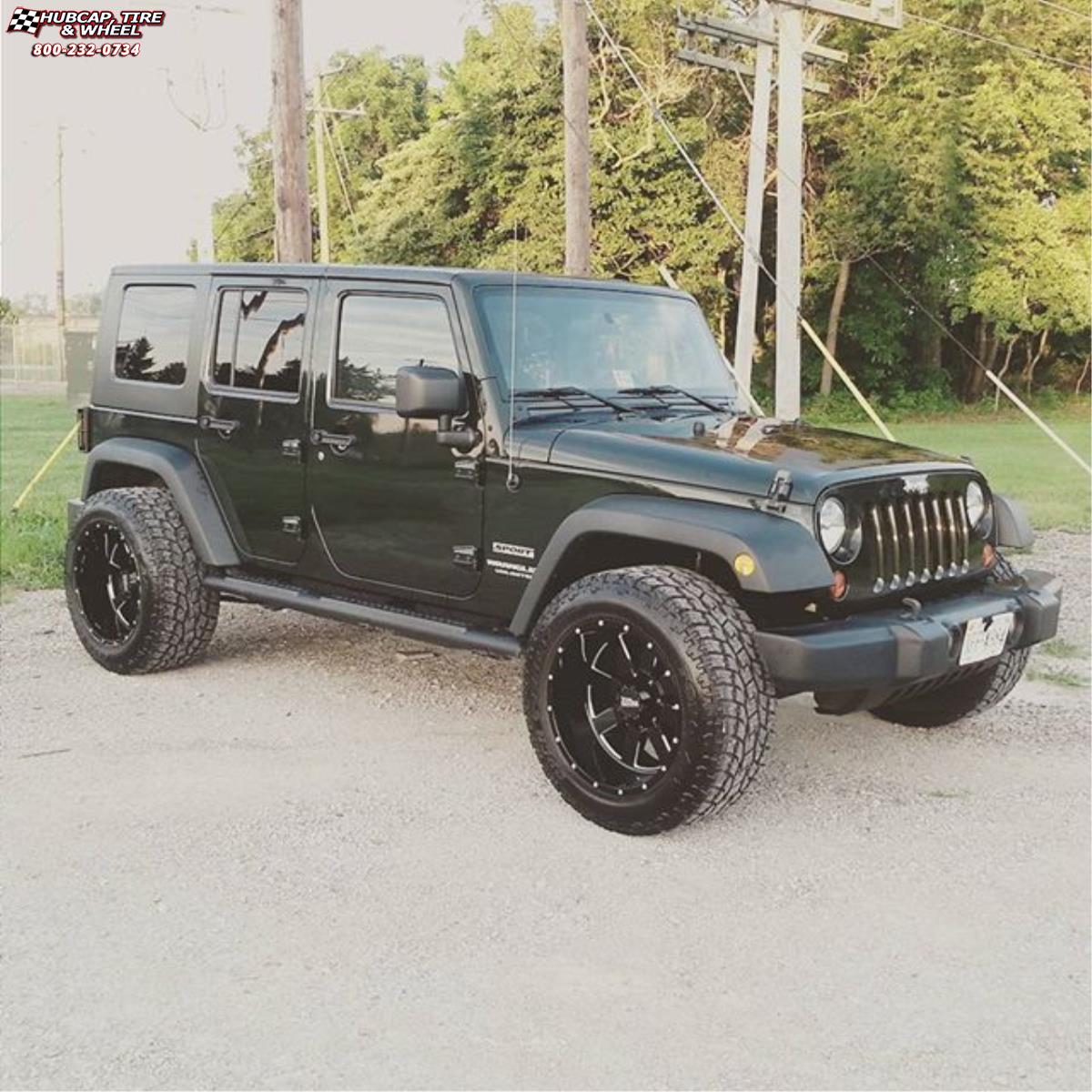 vehicle gallery/jeep wrangler moto metal mo962  Gloss Black & Milled wheels and rims
