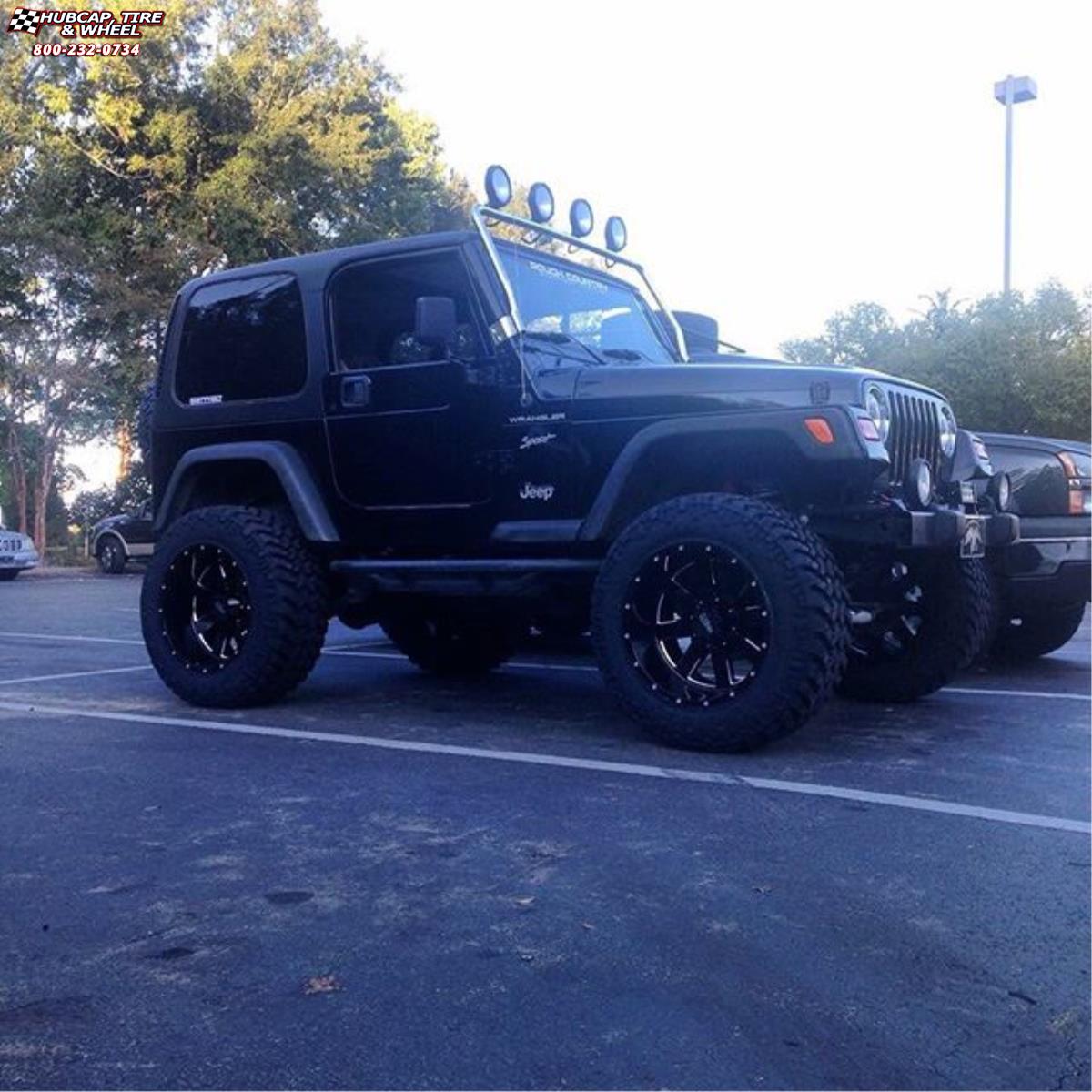 vehicle gallery/jeep wrangler moto metal mo962  Gloss Black & Milled wheels and rims