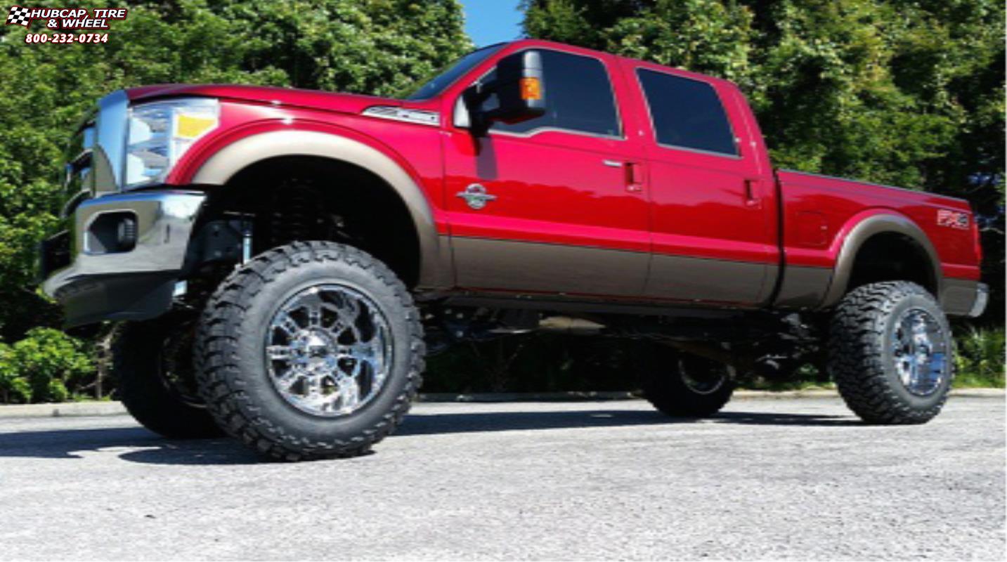 vehicle gallery/ford f 250 xd series xd809 riot x  Chrome wheels and rims