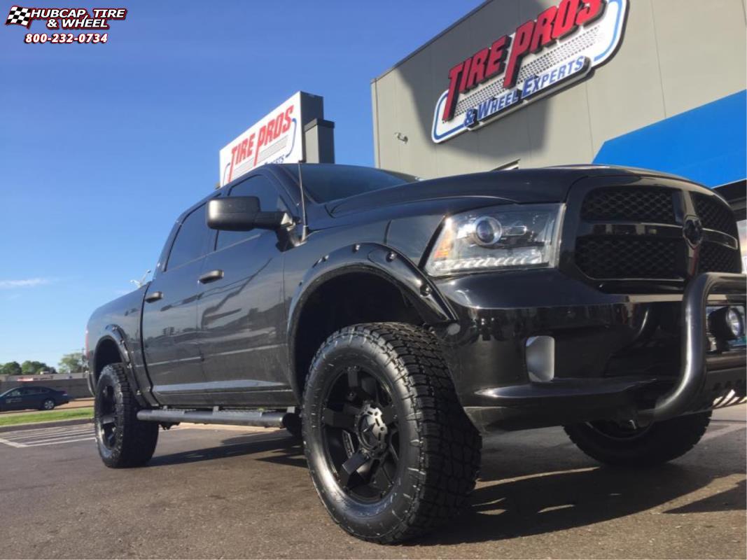 vehicle gallery/ram 1500 xd series xd811 rockstar 2 Satin Black and Black Inserts wheels and rims