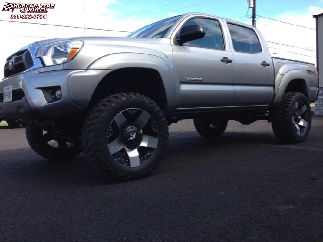 vehicle gallery/2014 toyota tacoma xd series xd775 rockstar x  Matte Black Machined wheels and rims