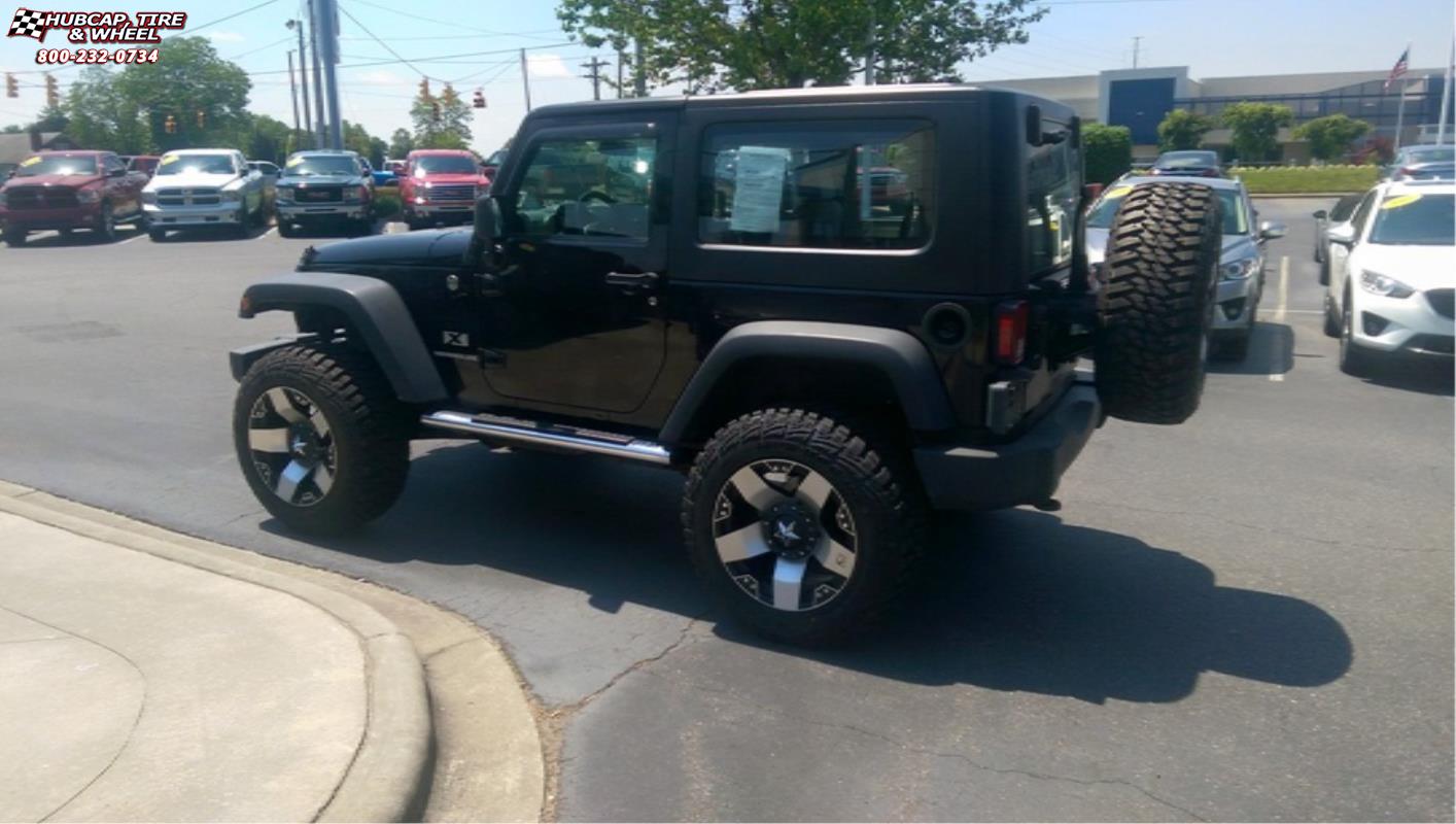 vehicle gallery/jeep wrangler xd series xd775 rockstar x  Matte Black Machined wheels and rims