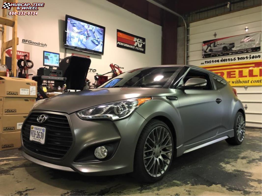 vehicle gallery/hyundai veloster xd series km693 maze  Pearl Gray wheels and rims