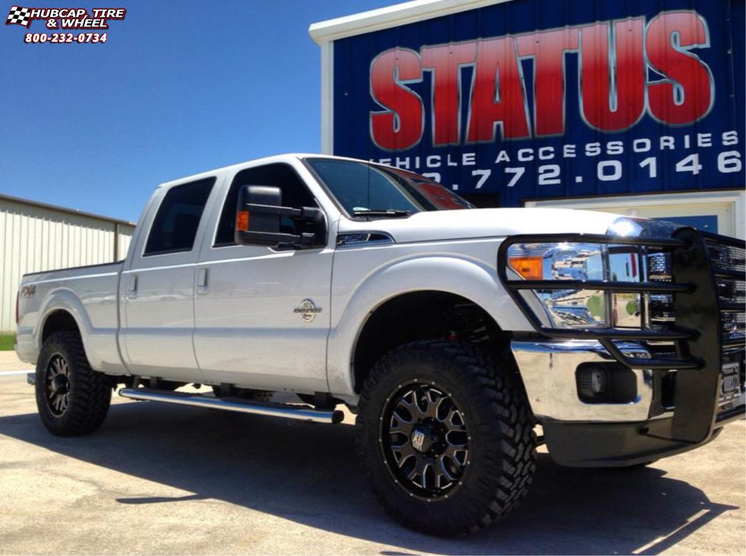 vehicle gallery/ford f 250 xd series xd808 menace x  Gloss Black Milled wheels and rims