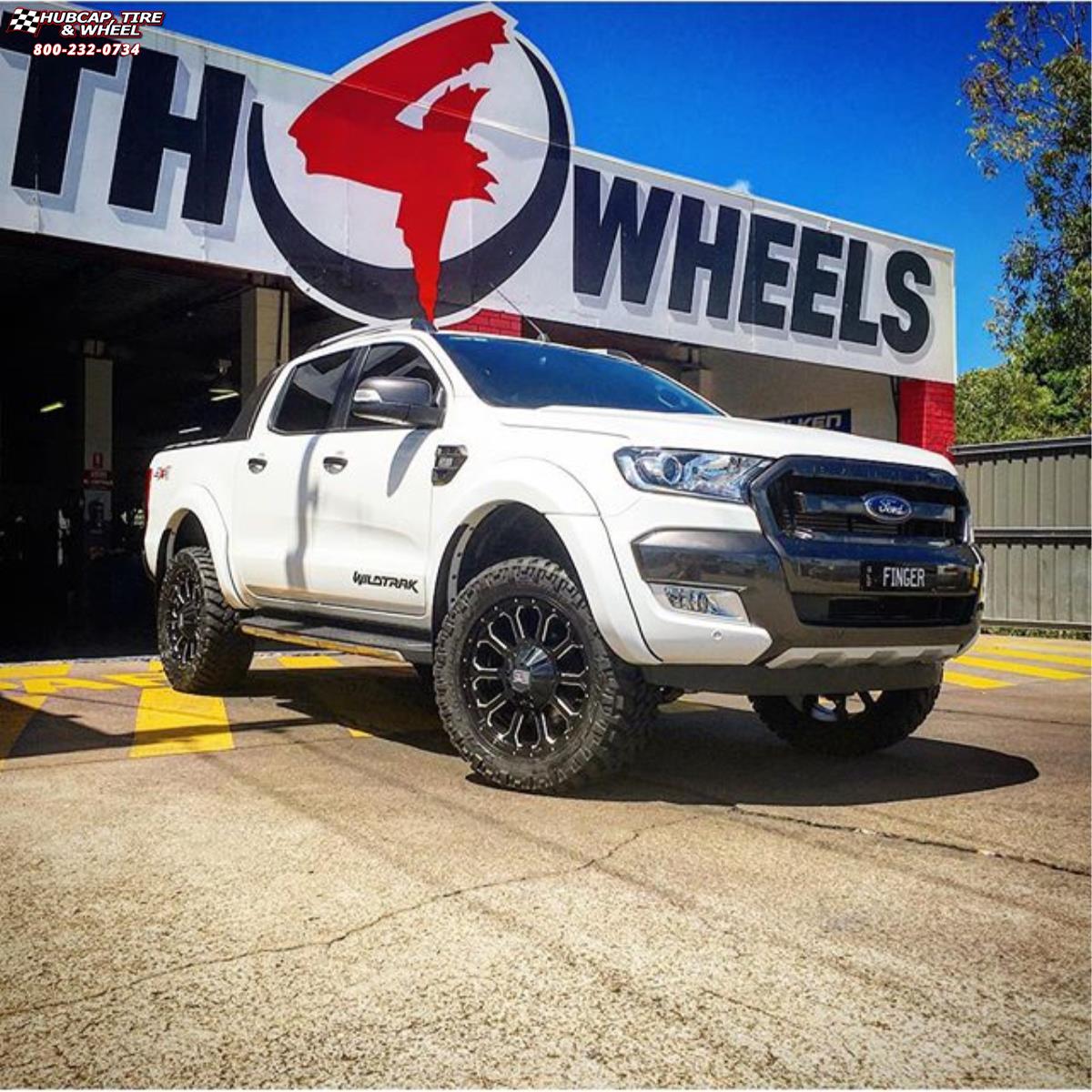 vehicle gallery/ford ranger wildtrak xd series xd806 bomb x  Gloss Black Milled wheels and rims