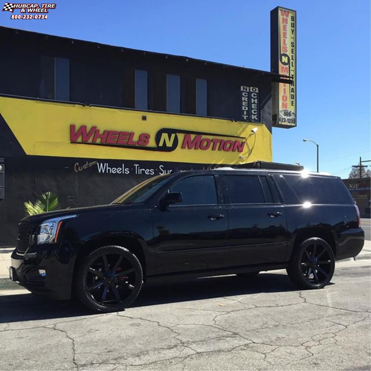 vehicle gallery/gmc yukon xd series km651 slide  Gloss Black wheels and rims