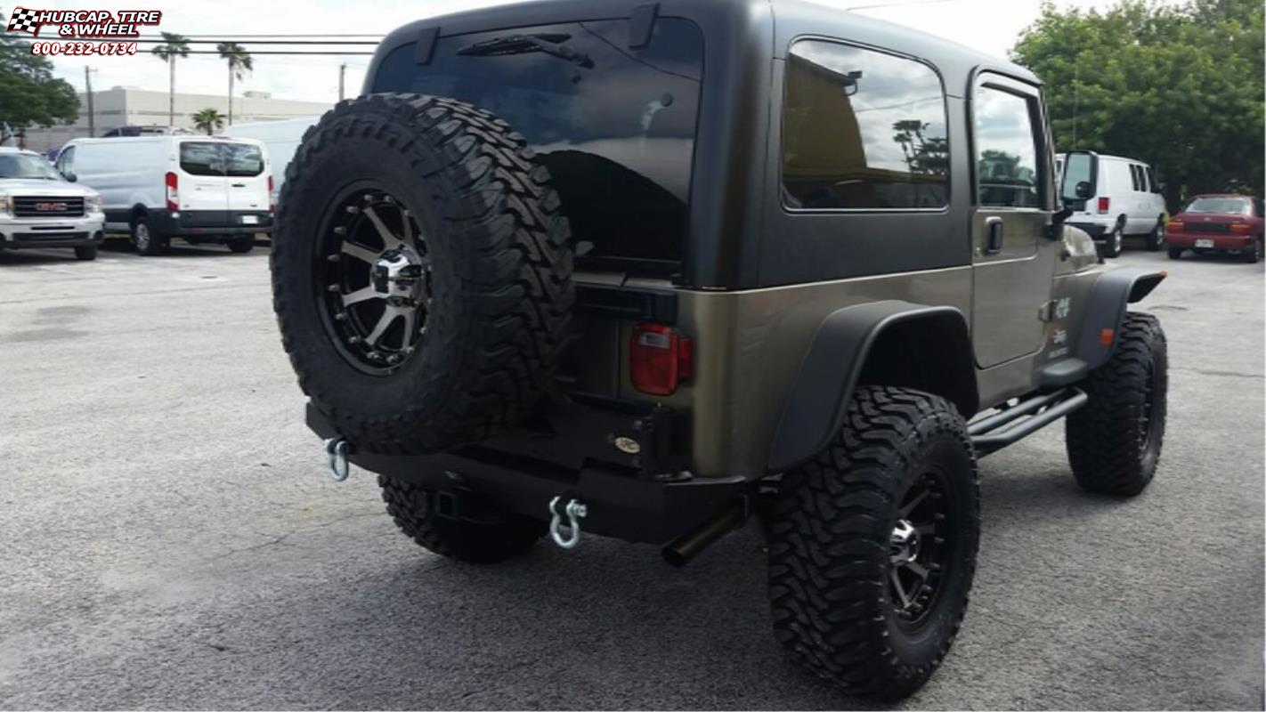 vehicle gallery/jeep wrangler xd series xd798 addict  Matte Black Machined wheels and rims