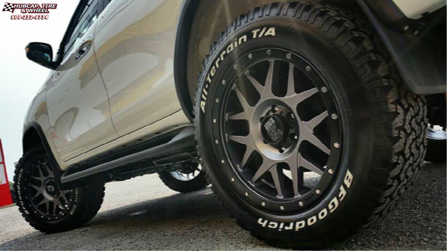 vehicle gallery/toyota fortuner xd series xd127 bully x  Matte Gray and Black Ring wheels and rims