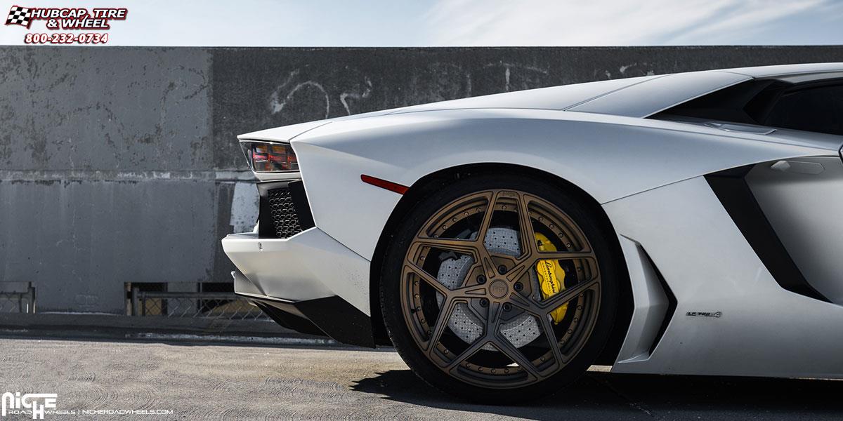 vehicle gallery/lamborghini aventador niche technica 21x9  Death Brown Matte wheels and rims