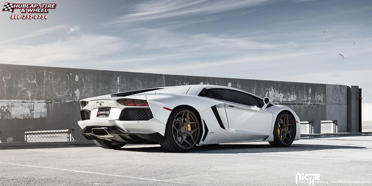 vehicle gallery/lamborghini aventador niche technica 21x9  Death Brown Matte wheels and rims