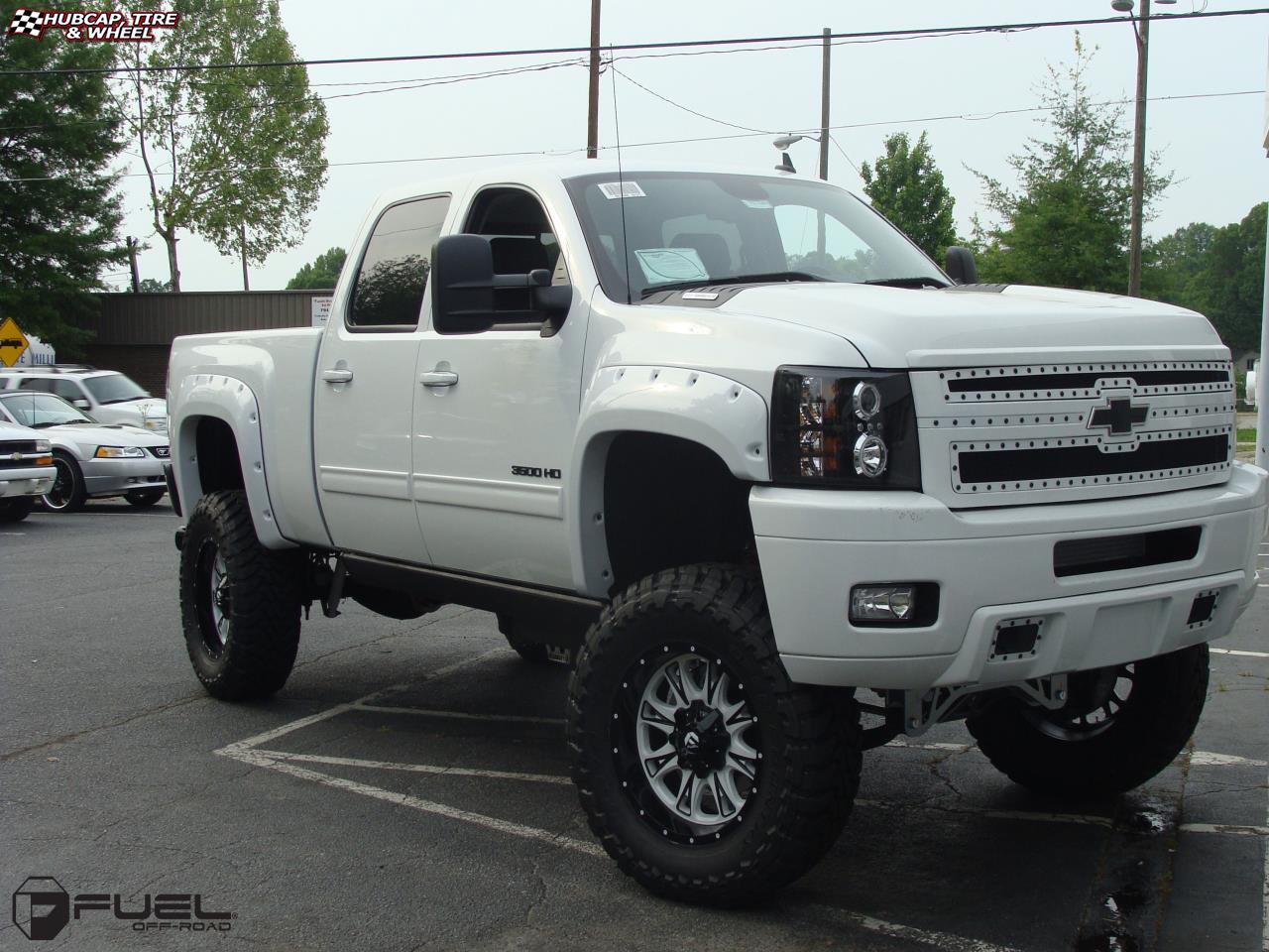 vehicle gallery/chevrolet silverado 3500 fuel throttle d513 20X10  Matte Black & Milled wheels and rims